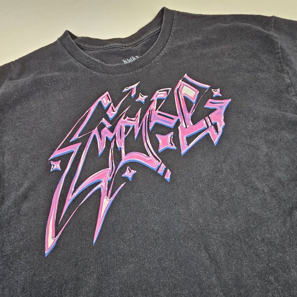 Empyre Y2K Firestarter Graphic T Shirt Black Pink Chrome XL Skate Streetwear